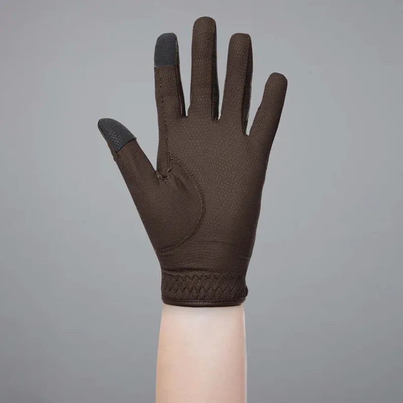 Premier Equine Lucca Junior Riding Gloves - Brown-3